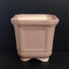 CGASPL Light Brown Square Ceramic Pot (Pack Of 3)