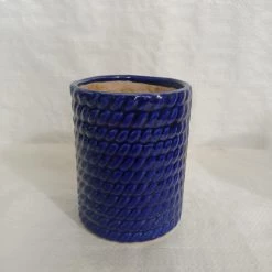 CGASPL Blue Cylindrical Ceramic Pot Pot-Planters