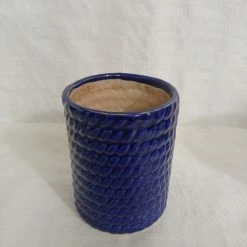 CGASPL Blue Cylindrical Ceramic Pot Pot-Planters