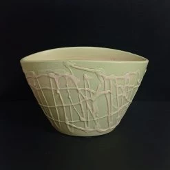 CGASPL Pot-Planters Oval 03 Ceramic Pot Green Color