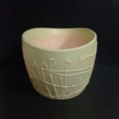 CGASPL Pot-Planters Oval 03 Ceramic Pot Green Color