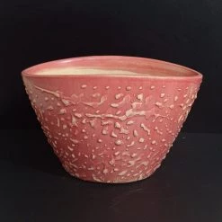 CGASPL Oval 04 Ceramic Pot Red Color