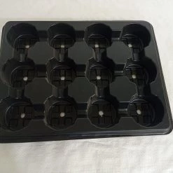 CGASPL Pot-Planters Black Round Spacing Tray (12 Cells)