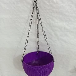 CGASPL 16 Cm Violet Rattan Hanging Planter (Small)