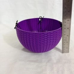 CGASPL 16 Cm Violet Rattan Hanging Planter (Small)