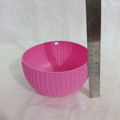 CGASPL 16 Cm Baby Pink Rattan Hanging Planter (Small)
