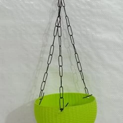 CGASPL 16 Cm Green Rattan Hanging Planter (Small)
