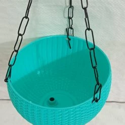 CGASPL Pot-Planters 16 Cm Turq Rattan Hanging Planter (Small)