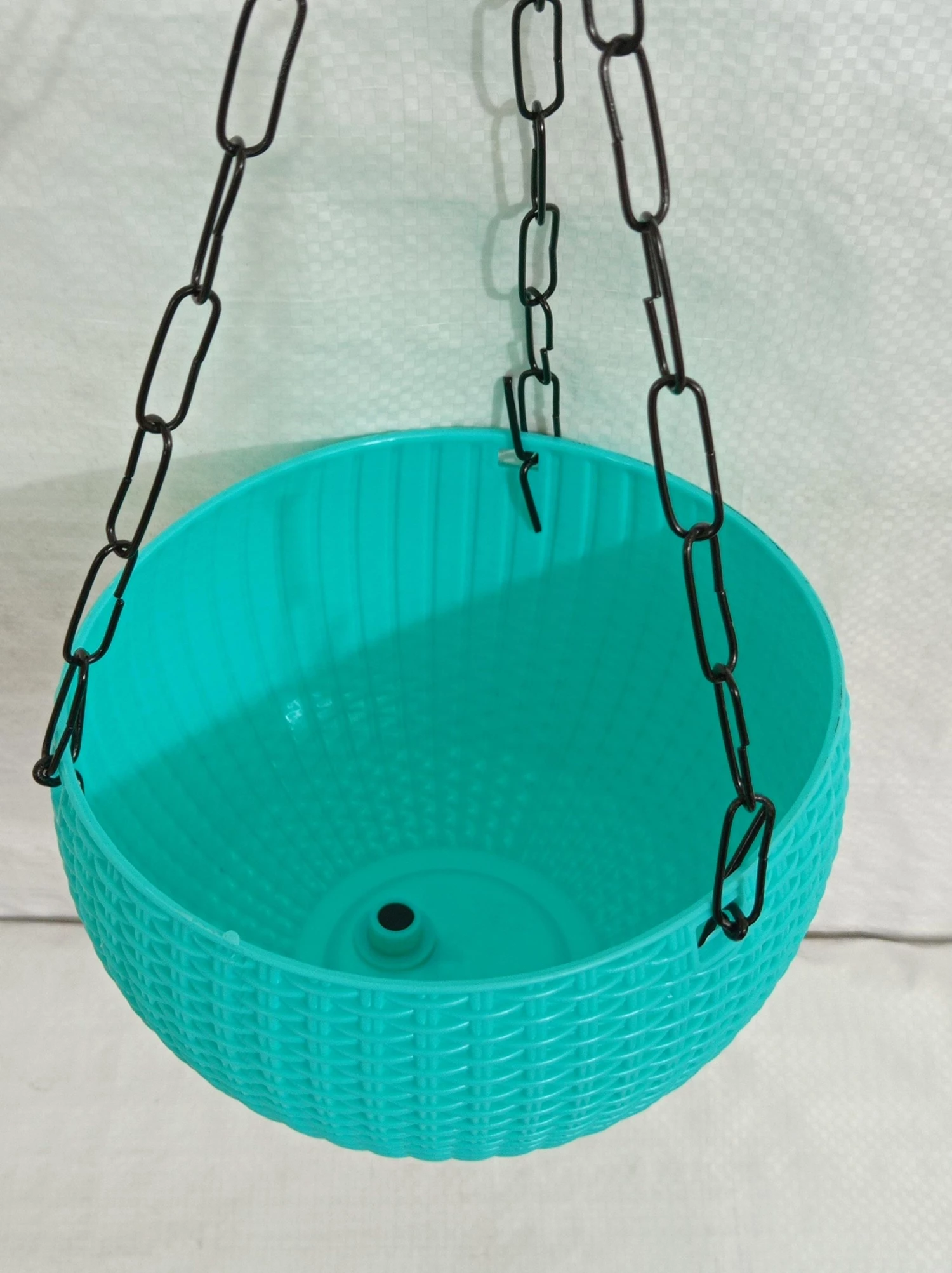 CGASPL Pot-Planters 16 Cm Turq Rattan Hanging Planter (Small) 4 CGASPL Pot-Planters 16 Cm Turq Rattan Hanging Planter (Small)