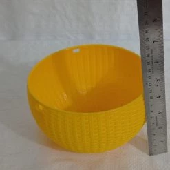 CGASPL 16 Cm Yellow Rattan Hanging Planter (Small) Pot-Planters