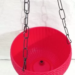 CGASPL 16 Cm Red Rattan Hanging Planter (Small) Pot-Planters