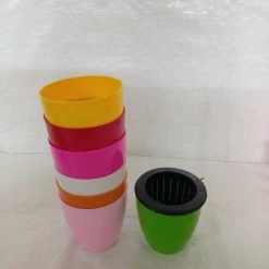 CGASPL Self Watering Planter 4", Mutli Color (Pack Of 6) Pot-Planters