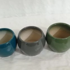 CGASPL Round Ceramic Pots Set (Qty 3 Pots)