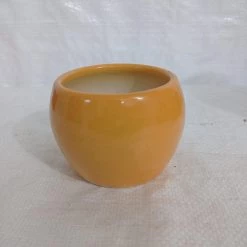 CGASPL Round Yellow Ceramic Pot
