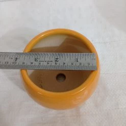 CGASPL Round Yellow Ceramic Pot