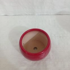 CGASPL Pot-Planters Round Shaped Red Ceramic Pot