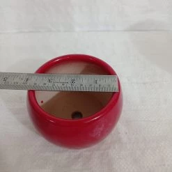 CGASPL Pot-Planters Round Shaped Red Ceramic Pot
