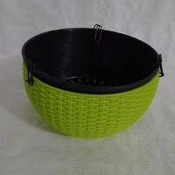 CGASPL 18 Cm Green Rattan Hanging Planter With Chain 8 CGASPL 18 Cm Green Rattan Hanging Planter With Chain