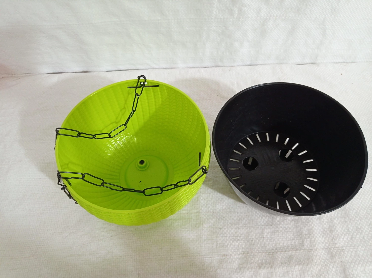 CGASPL 18 Cm Green Rattan Hanging Planter With Chain 6 CGASPL 18 Cm Green Rattan Hanging Planter With Chain