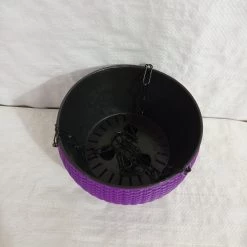 CGASPL 18 Cm Violet Rattan Hanging Planter With Chain