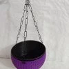 CGASPL 18 Cm Violet Rattan Hanging Planter With Chain 1 CGASPL 18 Cm Violet Rattan Hanging Planter With Chain