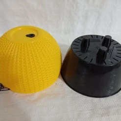 CGASPL 18 Cm Yellow Rattan Hanging Planter With Chain