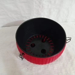 CGASPL 18 Cm Red Rattan Hanging Planter With Chain Plastic Pots