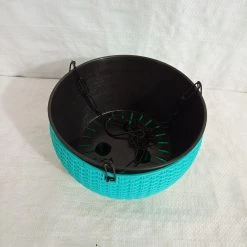 CGASPL 18 Cm Turq Rattan Hanging Planter With Chain