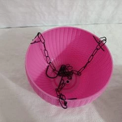 CGASPL 18 Cm Baby Pink Rattan Hanging Planter With Chain Plastic Pots