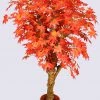 CGASPL Artificial Plants Artificial Maple Red Tree In Coffee Wood With Branches - 4 Feet