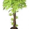 CGASPL Artificial Maple Plant Green Topiary Natural Coffee Wood - 4 Feet Artificial Plants