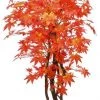 CGASPL Artificial Maple Red Plant With Natural Stick - 5 Feet