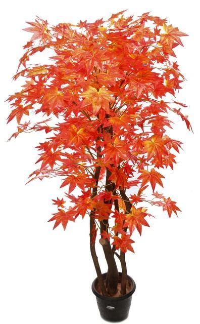 CGASPL Artificial Maple Plant Red With Natural Stick - 6 Feet 3 CGASPL Artificial Maple Plant Red With Natural Stick - 6 Feet