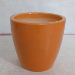 CGASPL Ceramic Pot Round Light Orange (Pack Of 3) Pot-Planters