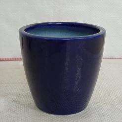 CGASPL Ceramic Pot Round Blue (Pack Of 3) Pot-Planters