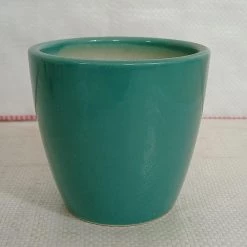 CGASPL Pot-Planters Ceramic Pot Round Turquoise Color (Pack Of 3)