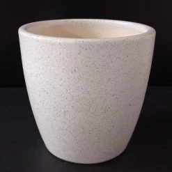 CGASPL Ceramic Pot Round Dotted White (Pack Of 3) Pot-Planters