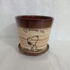 CGASPL Pot-Planters Medium Painted Brown-Cream Color Round Ceramic Pot