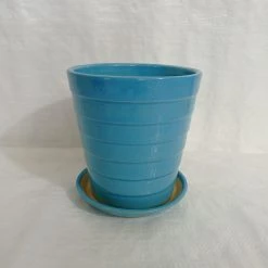 CGASPL Pot-Planters Medium Sky Blue Color Round Ceramic Pot