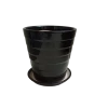 CGASPL Pot-Planters Medium Black Round Ceramic Pot