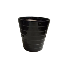 CGASPL Pot-Planters Medium Black Round Ceramic Pot