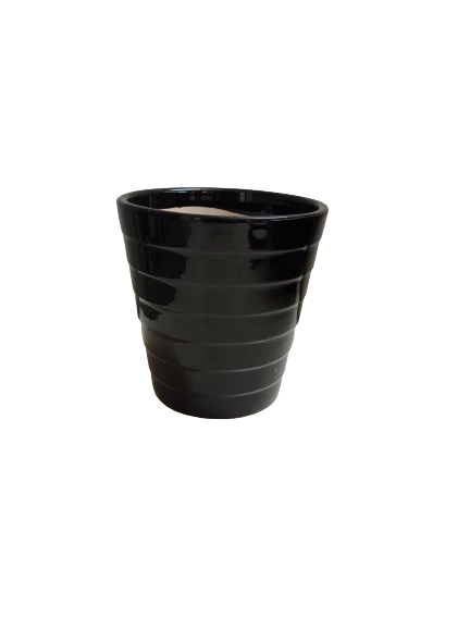 CGASPL Pot-Planters Medium Black Round Ceramic Pot 4 CGASPL Pot-Planters Medium Black Round Ceramic Pot