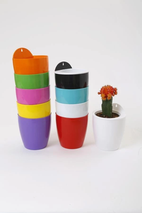 CGASPL Green-White Self Watering Hanging Planter Flower Pot 10 CGASPL Green-White Self Watering Hanging Planter Flower Pot