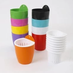 CGASPL Orange-White Self Watering Hanging Planter Flower Pot Pot-Planters