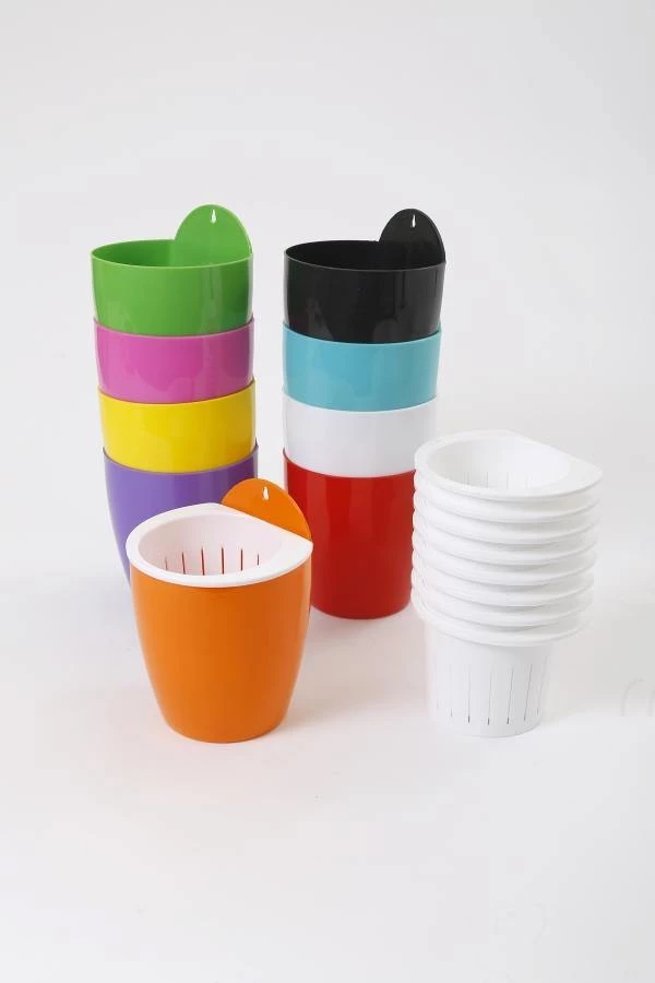 CGASPL Green-White Self Watering Hanging Planter Flower Pot 11 CGASPL Green-White Self Watering Hanging Planter Flower Pot