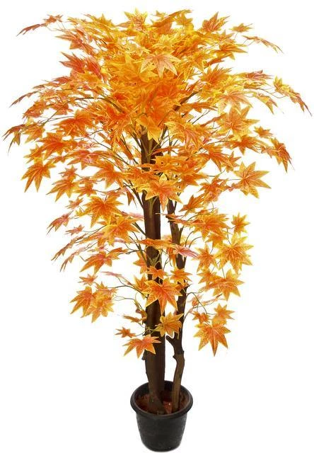 CGASPL Artificial Maple Plant Orange With Natural Stick - 6 Feet Artificial Plants 3 CGASPL Artificial Maple Plant Orange With Natural Stick - 6 Feet Artificial Plants