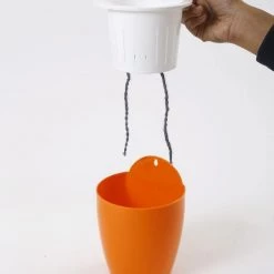 CGASPL Orange-White Self Watering Hanging Planter Flower Pot Pot-Planters