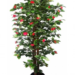 CGASPL Artificial Plants Artificial Pink Camelia Flower Plant - 6 Feet