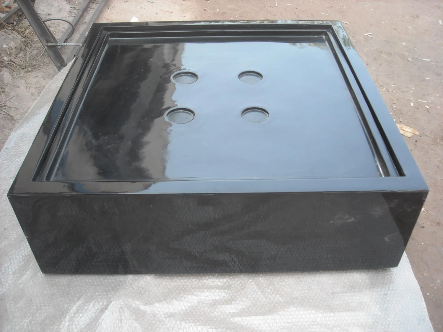 CGASPL Pot-Planters Patio Shiny Black Fiber Planter 4 CGASPL Pot-Planters Patio Shiny Black Fiber Planter