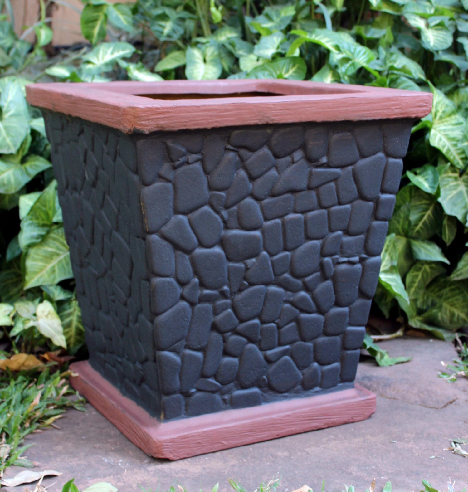 CGASPL Large Textured Fiber Planter Pot-Planters 3 CGASPL Large Textured Fiber Planter Pot-Planters